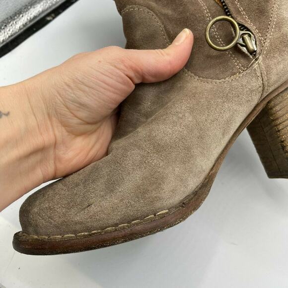 Fiorentini + Baker Brown Leather Block Heel Zip Mid Calf Riding Boots Womens 5.5 - Picture 7 of 8